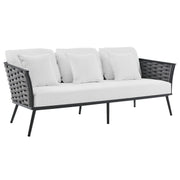 Stance Outdoor Patio Aluminum Sofa - Gray White