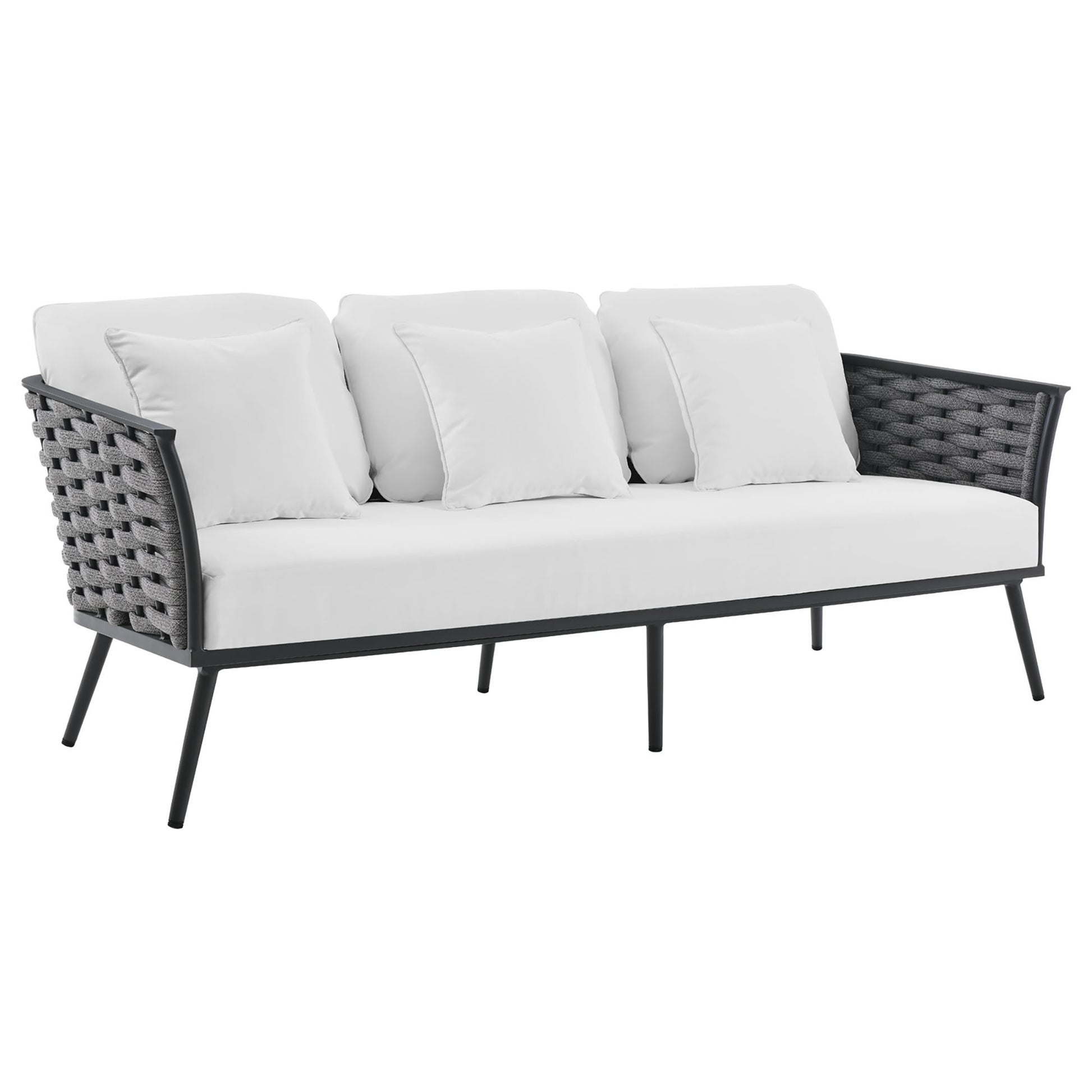 Stance Outdoor Patio Aluminum Sofa - Gray White