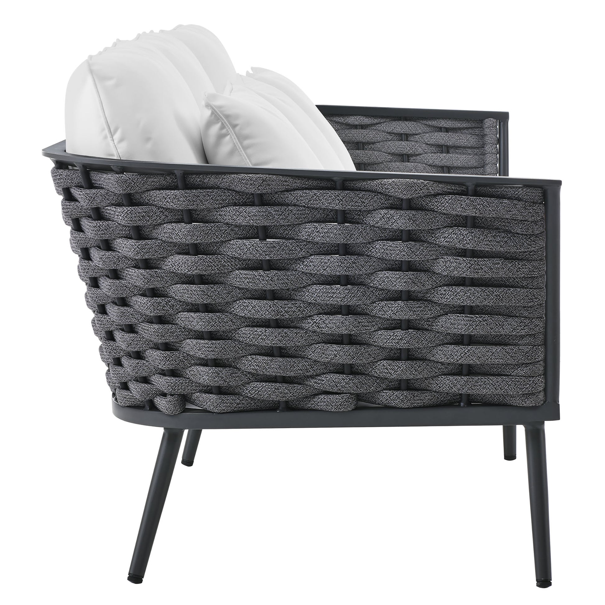 Stance Outdoor Patio Aluminum Sofa - White Gray