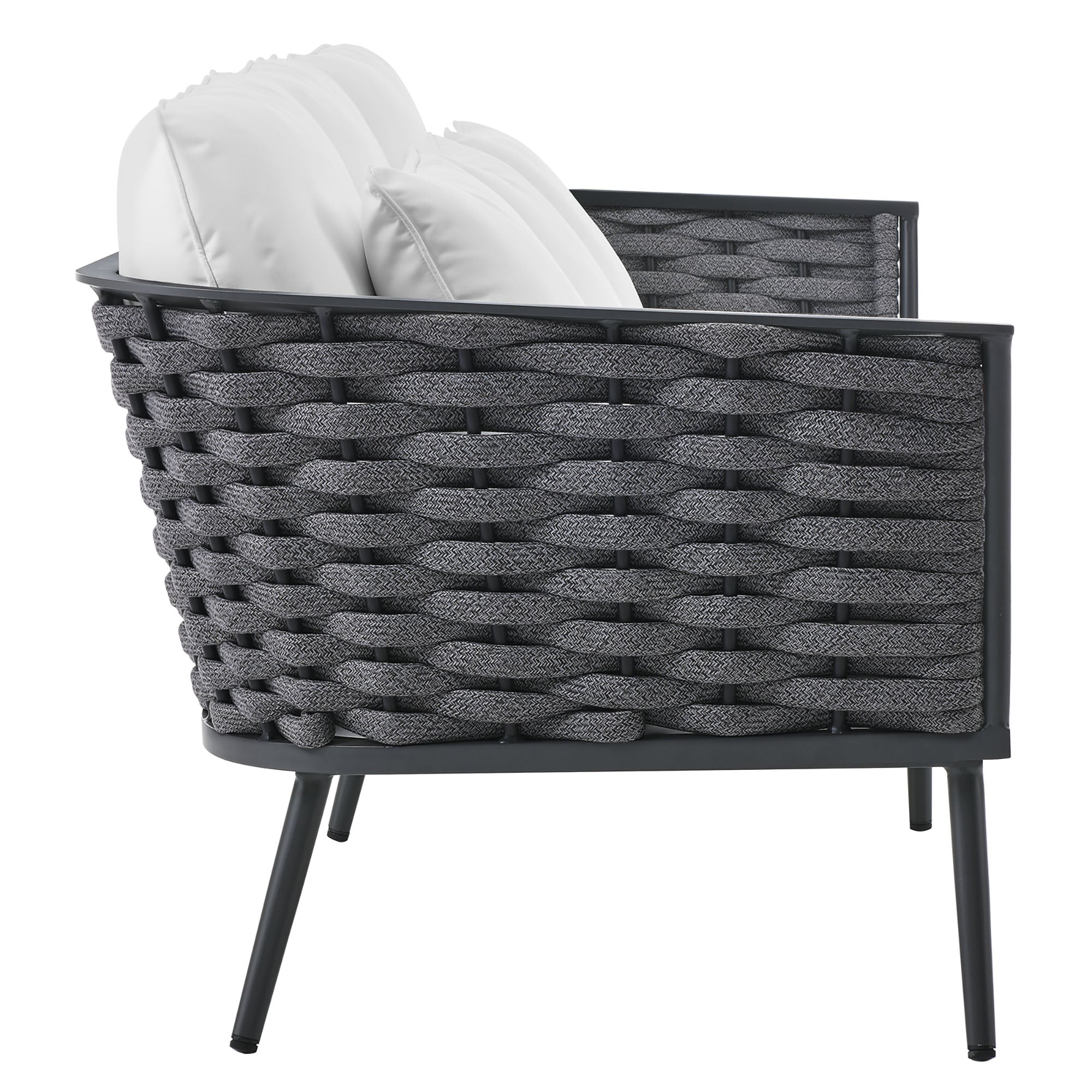 Stance Outdoor Patio Aluminum Sofa - White Gray