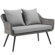 Endeavor Outdoor Patio Wicker Rattan Loveseat - Gray Gray