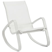 Traveler Rocking Outdoor Patio Mesh Sling Lounge Chair - White White