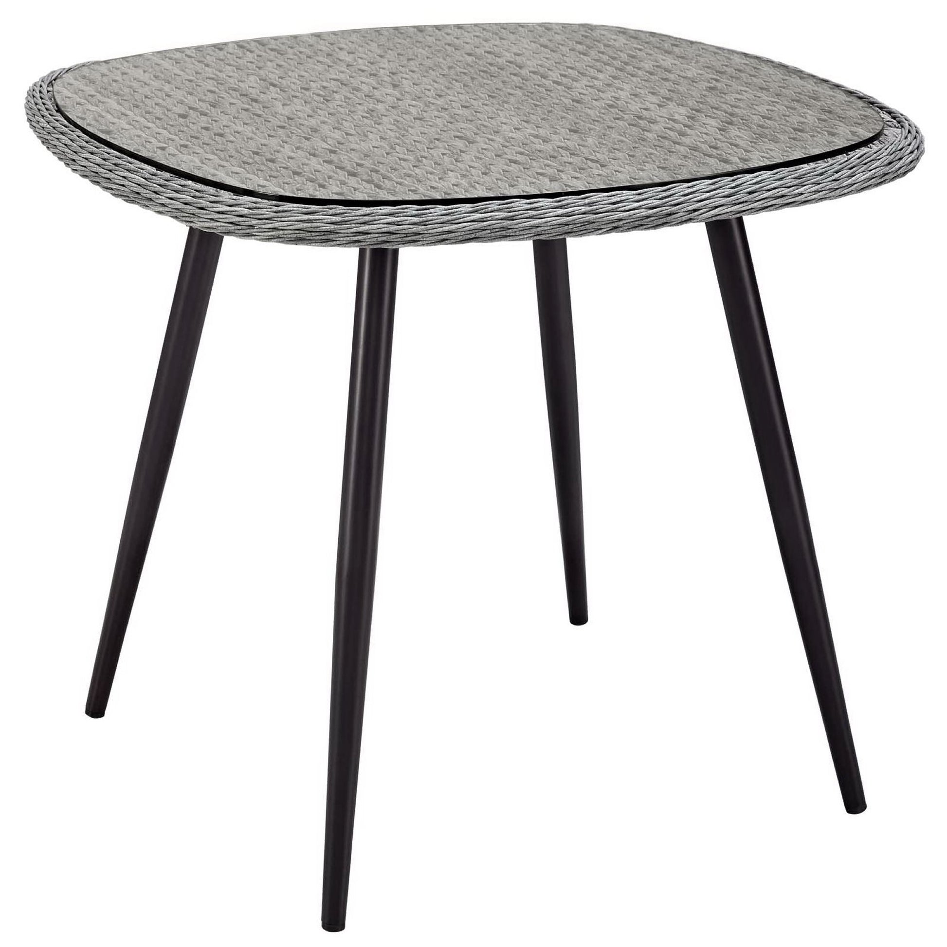 Endeavor 36" Outdoor Patio Wicker Rattan Dining Table - Gray