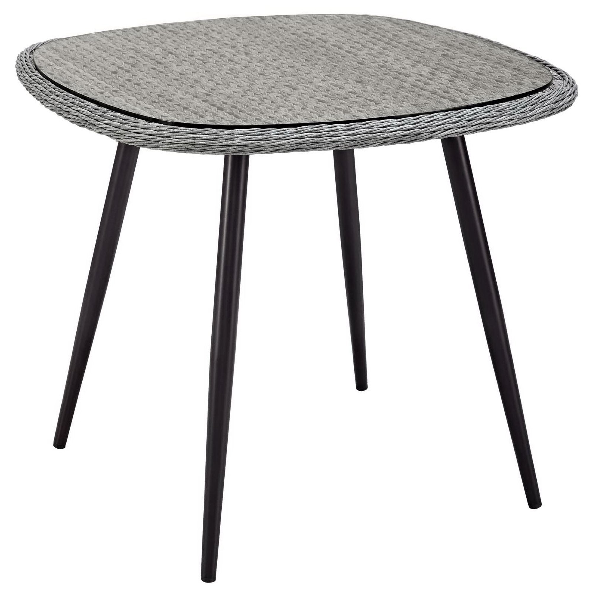 Endeavor 36" Outdoor Patio Wicker Rattan Dining Table - Gray