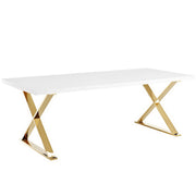 Sector Dining Table - White Gold