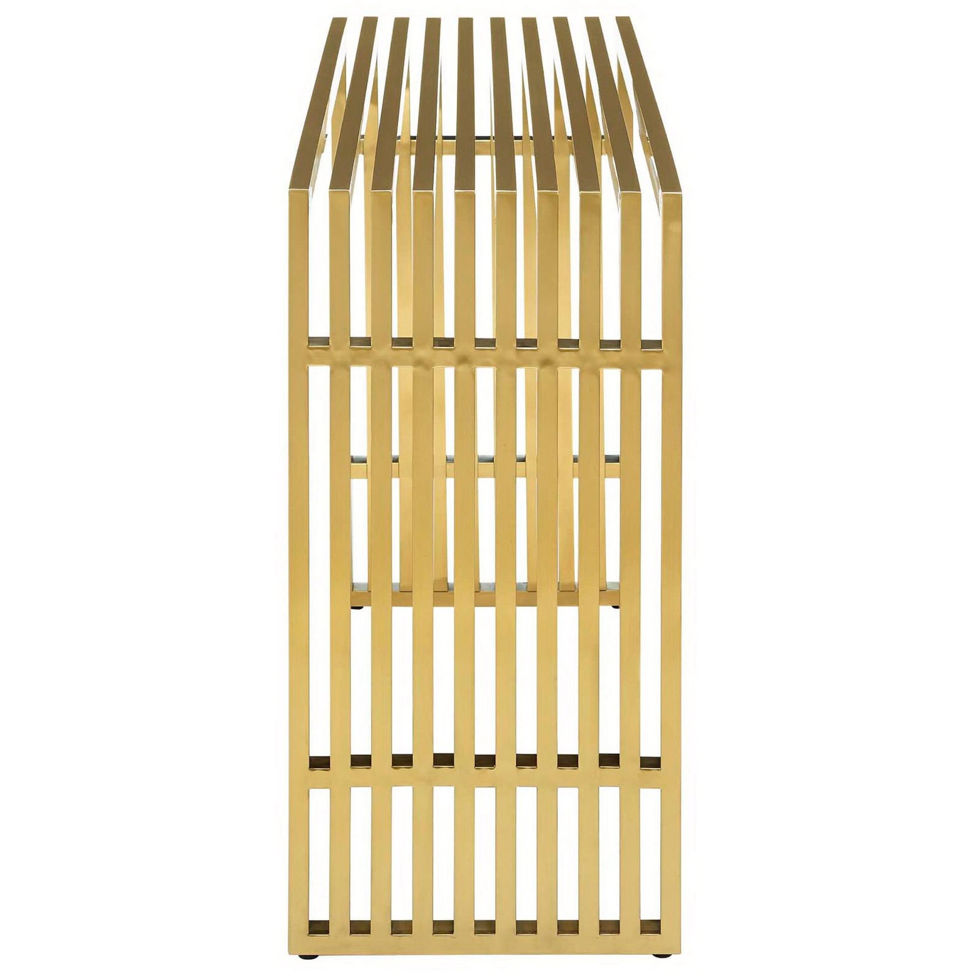 Gridiron Stainless Steel Console Table