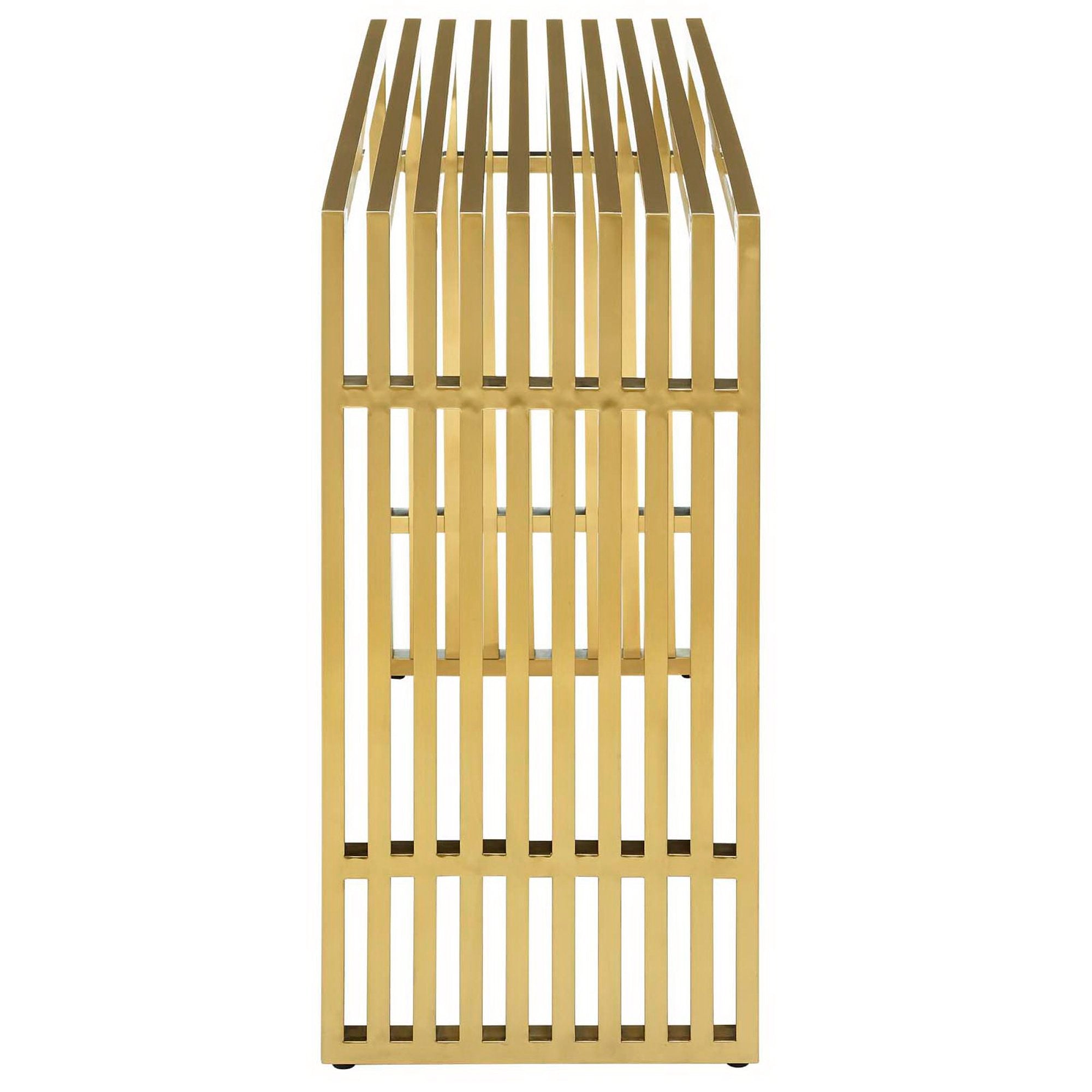 Gridiron Stainless Steel Console Table