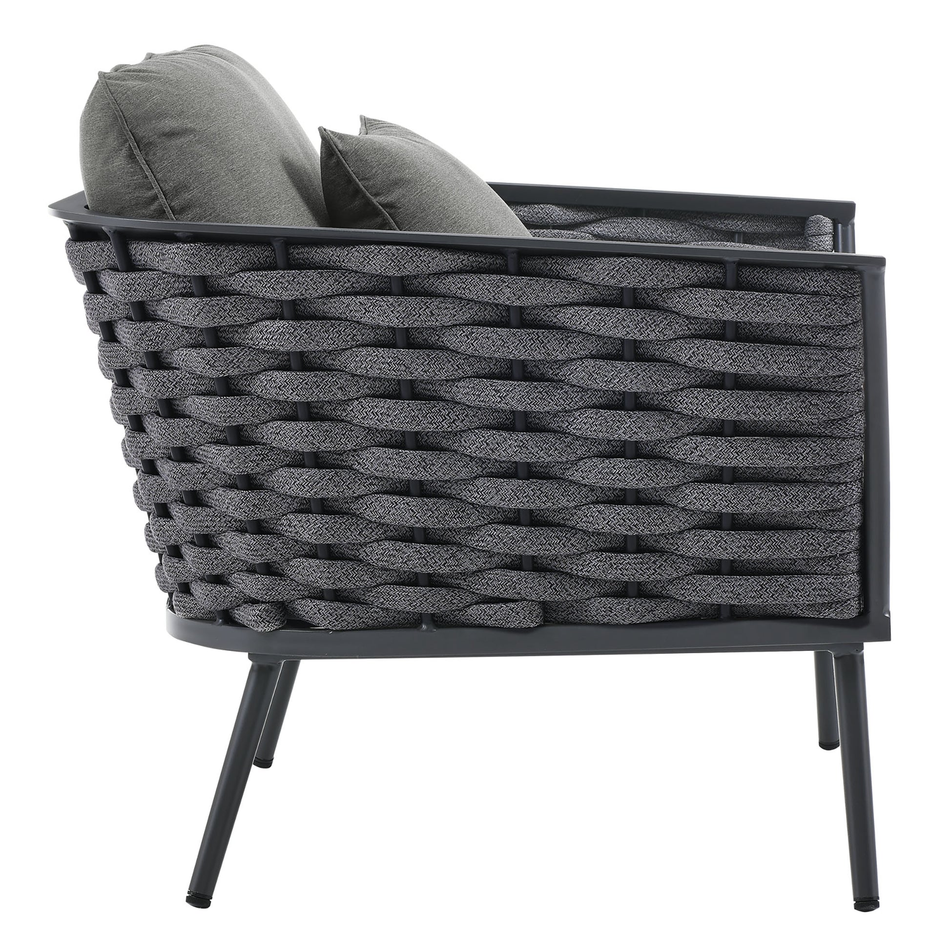 Stance Outdoor Patio Aluminum Armchair - Gray White