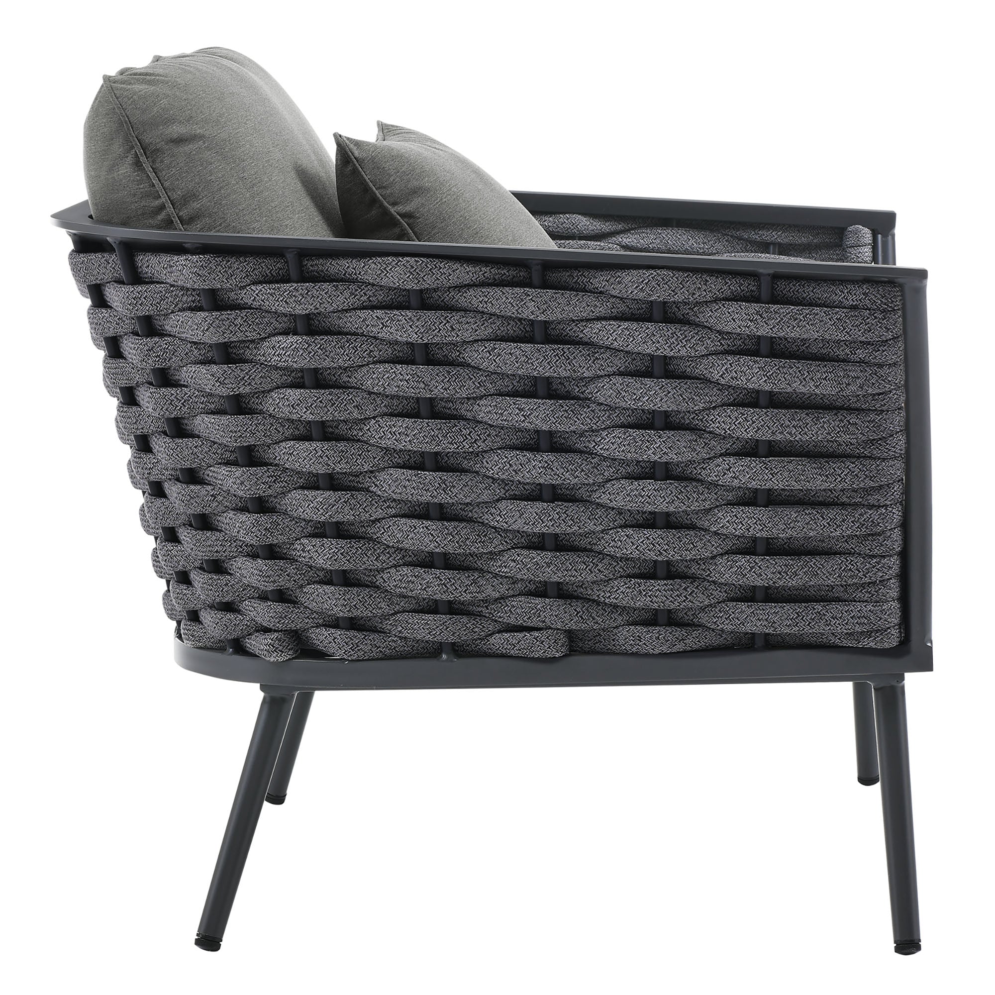 Stance Outdoor Patio Aluminum Armchair - Gray White