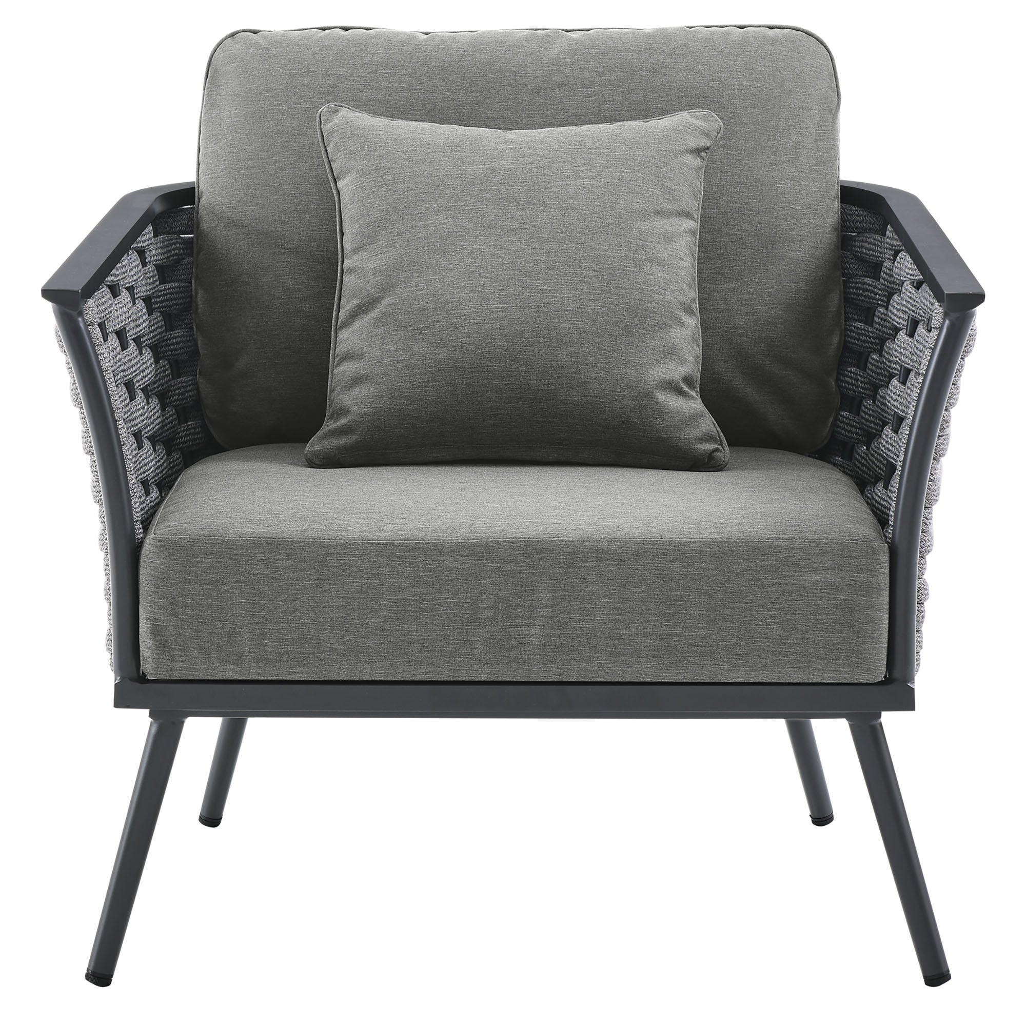 Stance Outdoor Patio Aluminum Armchair - White Navy