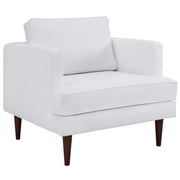 Agile Upholstered Fabric Armchair - White