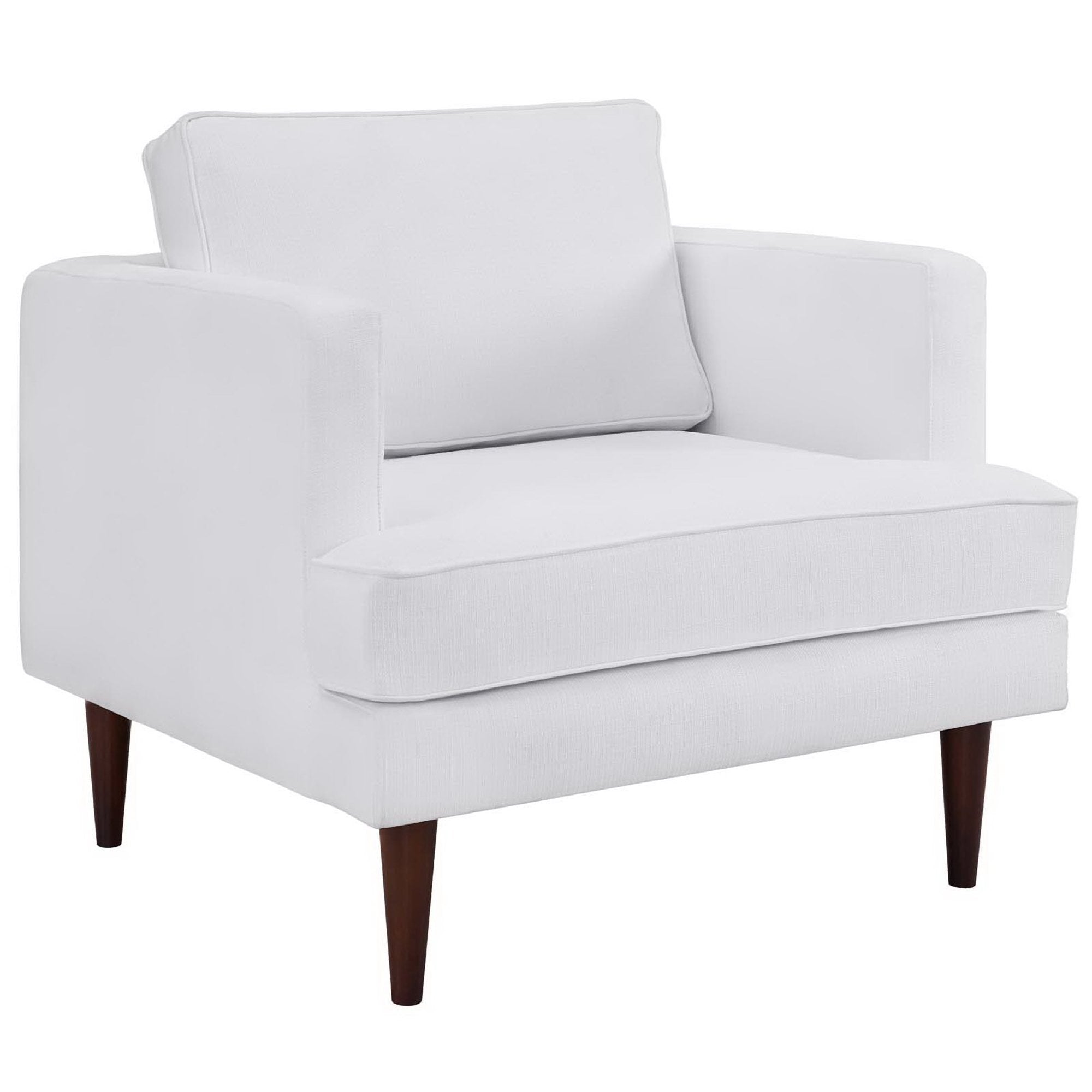 Agile Upholstered Fabric Armchair - White