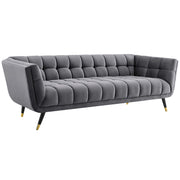 Adept Performance Velvet Sofa - Gray