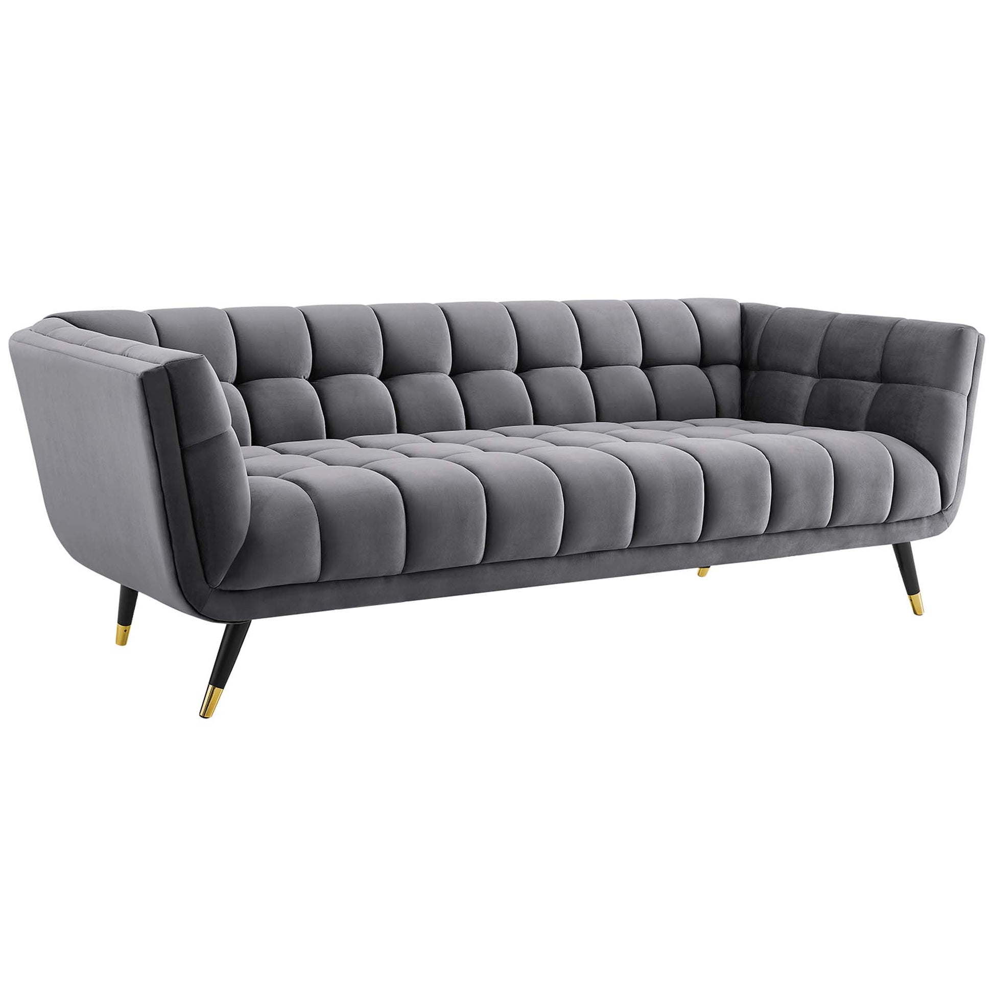 Adept Performance Velvet Sofa - Gray