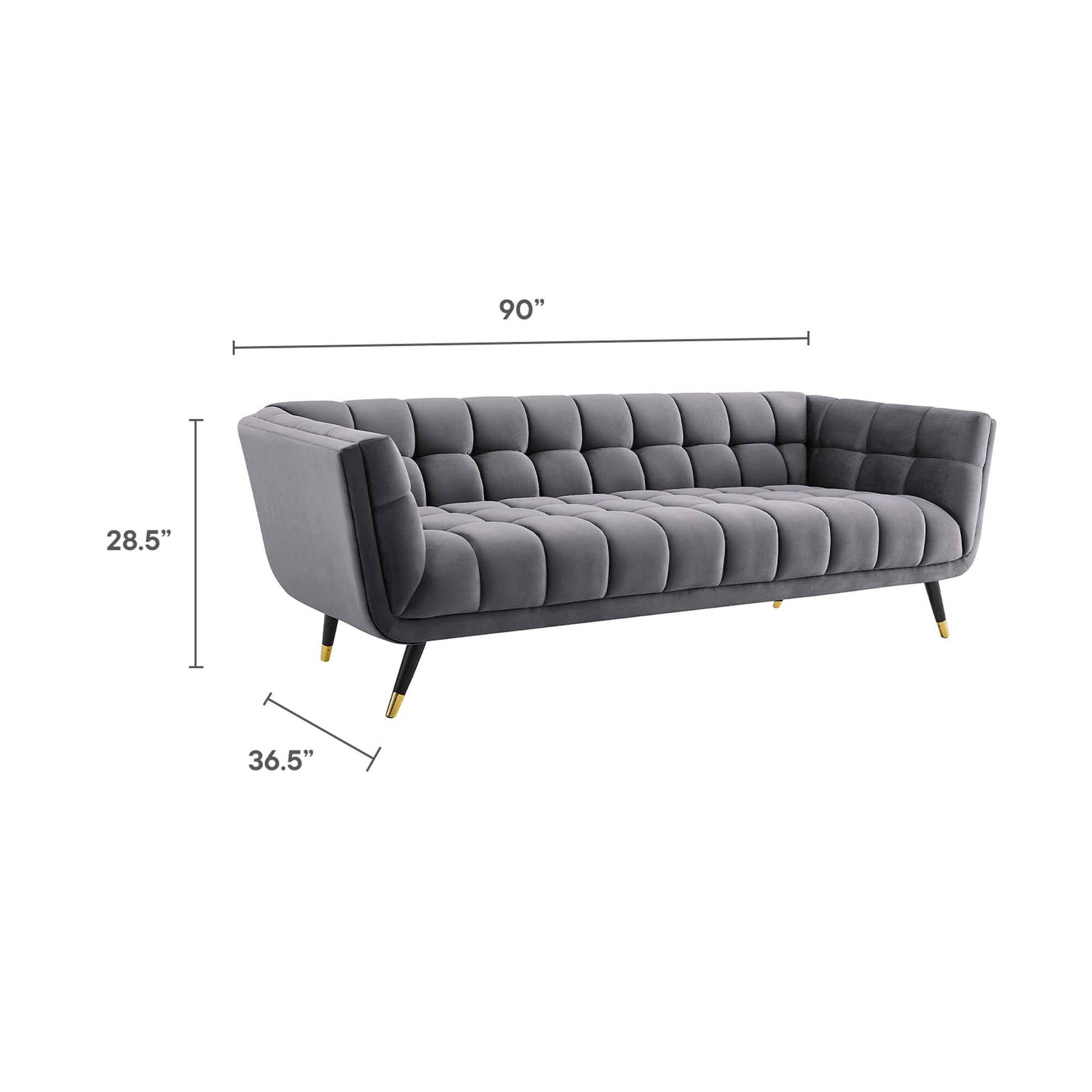 Adept Performance Velvet Sofa - Ivory