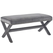 Rivet Performance Velvet Bench - Gray