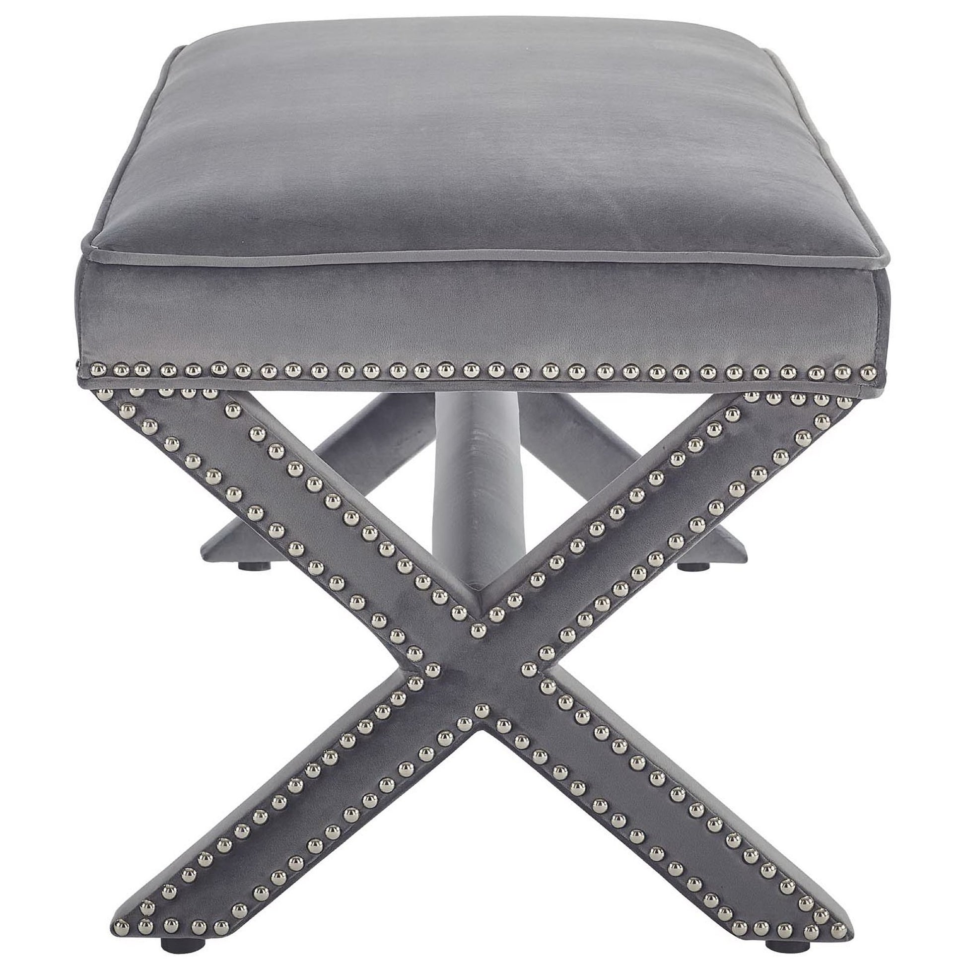 Rivet Performance Velvet Bench - Navy