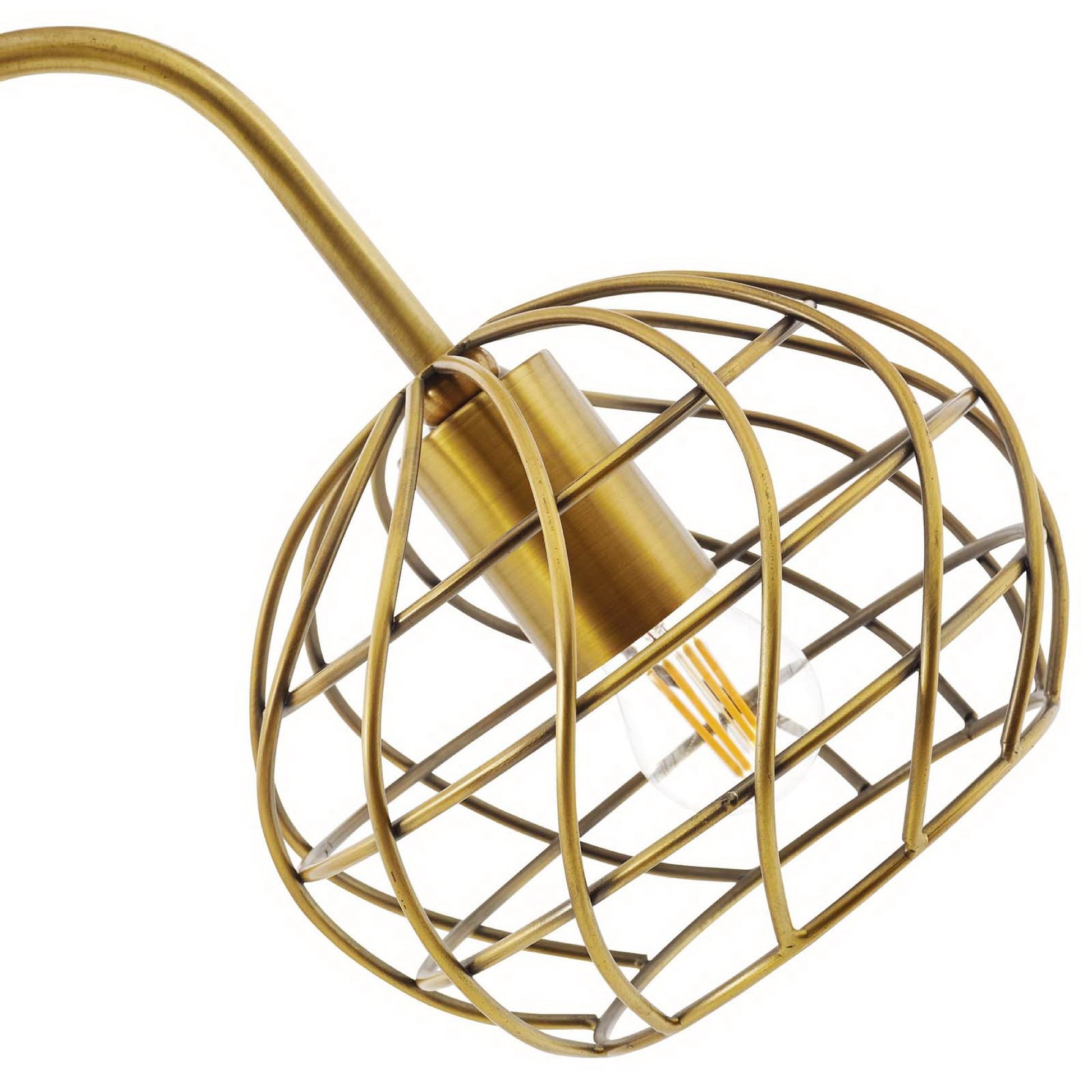 Salient Brass and Faux White Marble Table Lamp