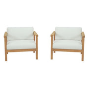 Bayport 2 Piece Outdoor Patio Teak Set - Natural White
