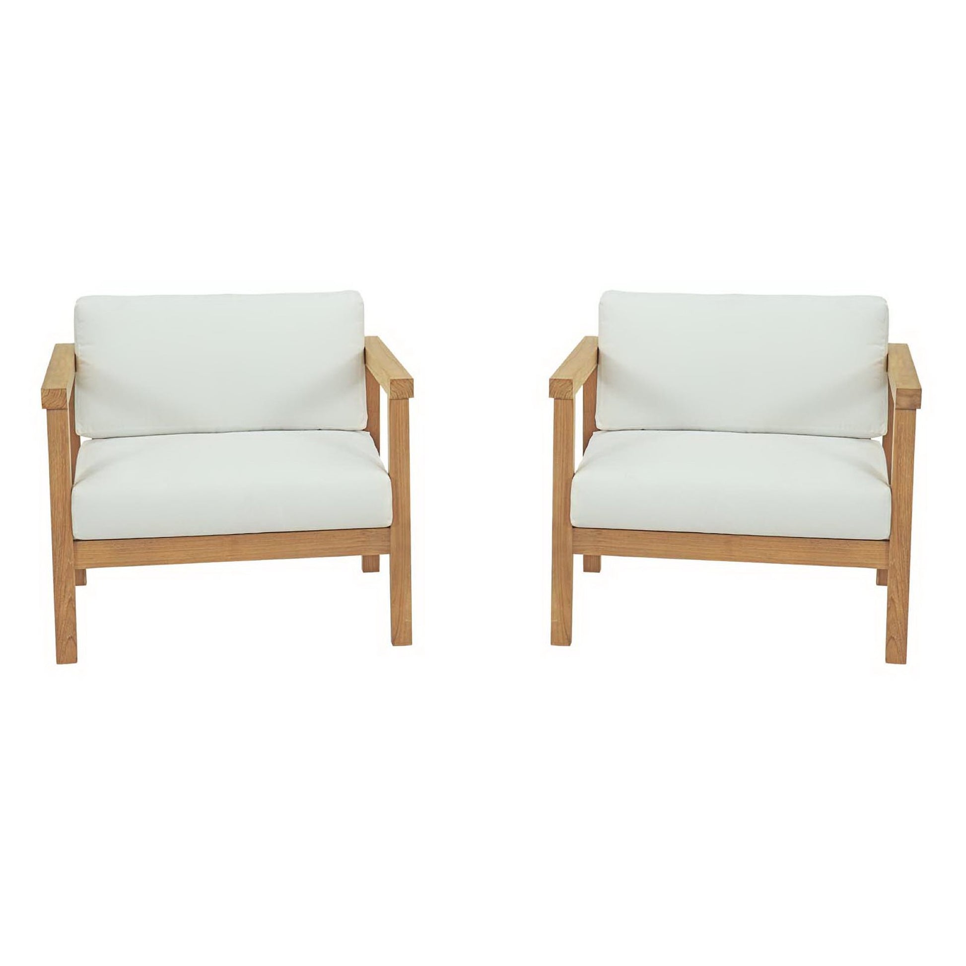 Bayport 2 Piece Outdoor Patio Teak Set - Natural White
