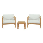 Bayport 3 Piece Outdoor Patio Teak Set - Natural White