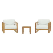 Upland 3 Piece Outdoor Patio Teak Set - Natural White