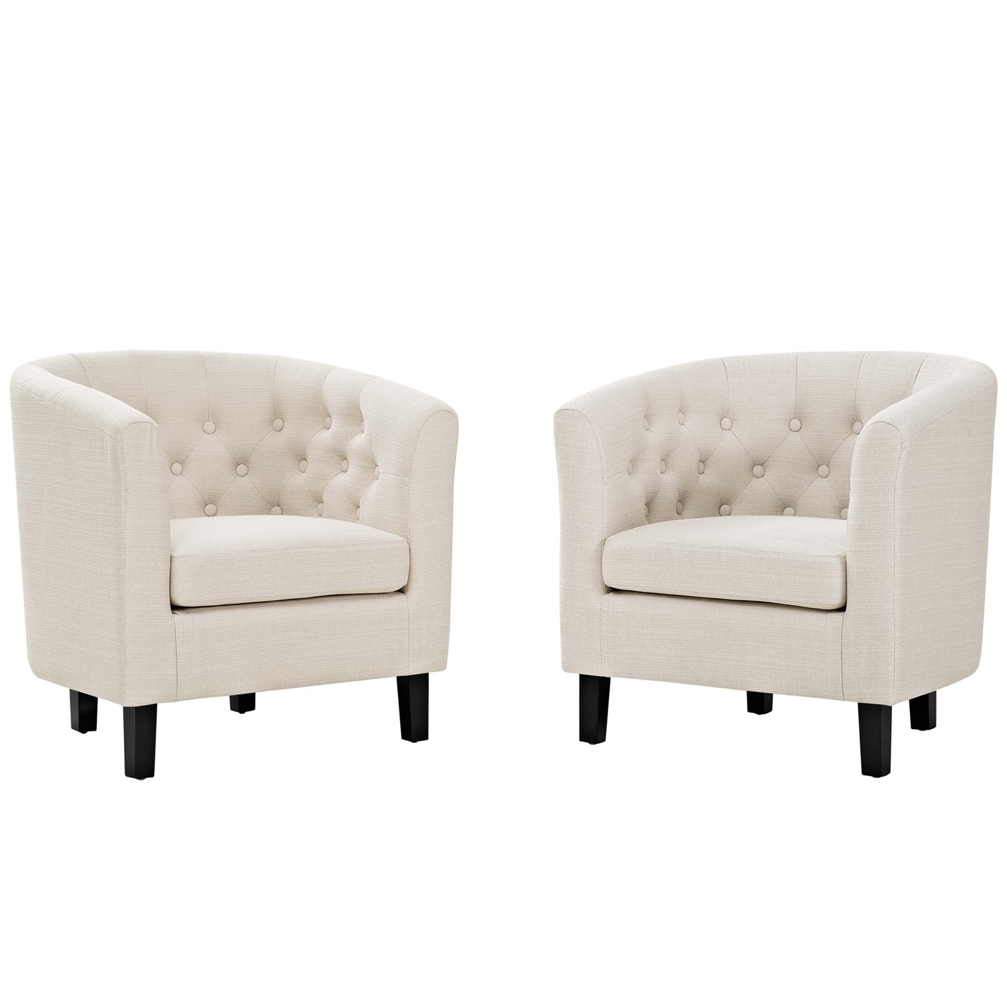 Prospect 2 Piece Upholstered Fabric Armchair Set - Beige