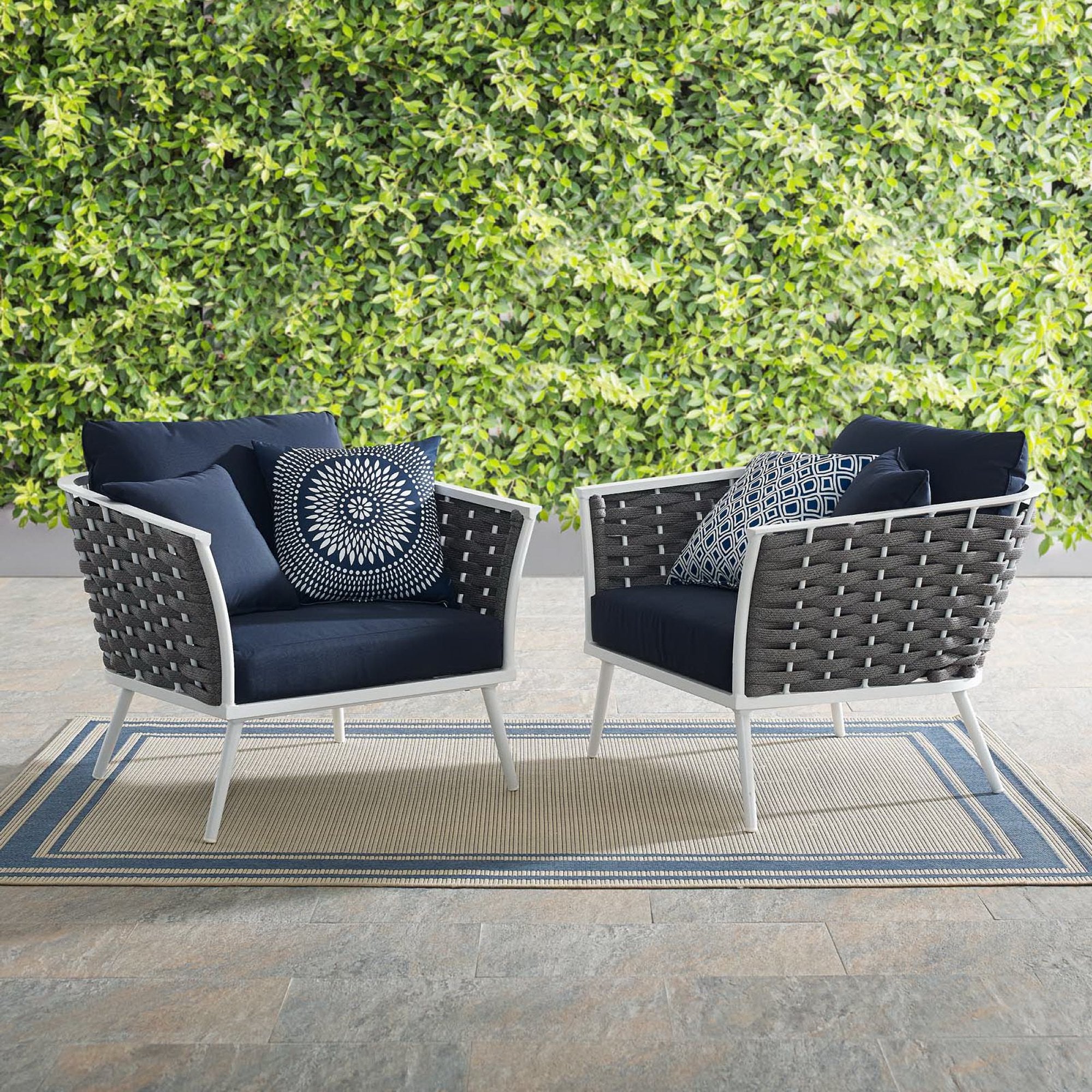 Stance Armchair Outdoor Patio Aluminum Set of 2