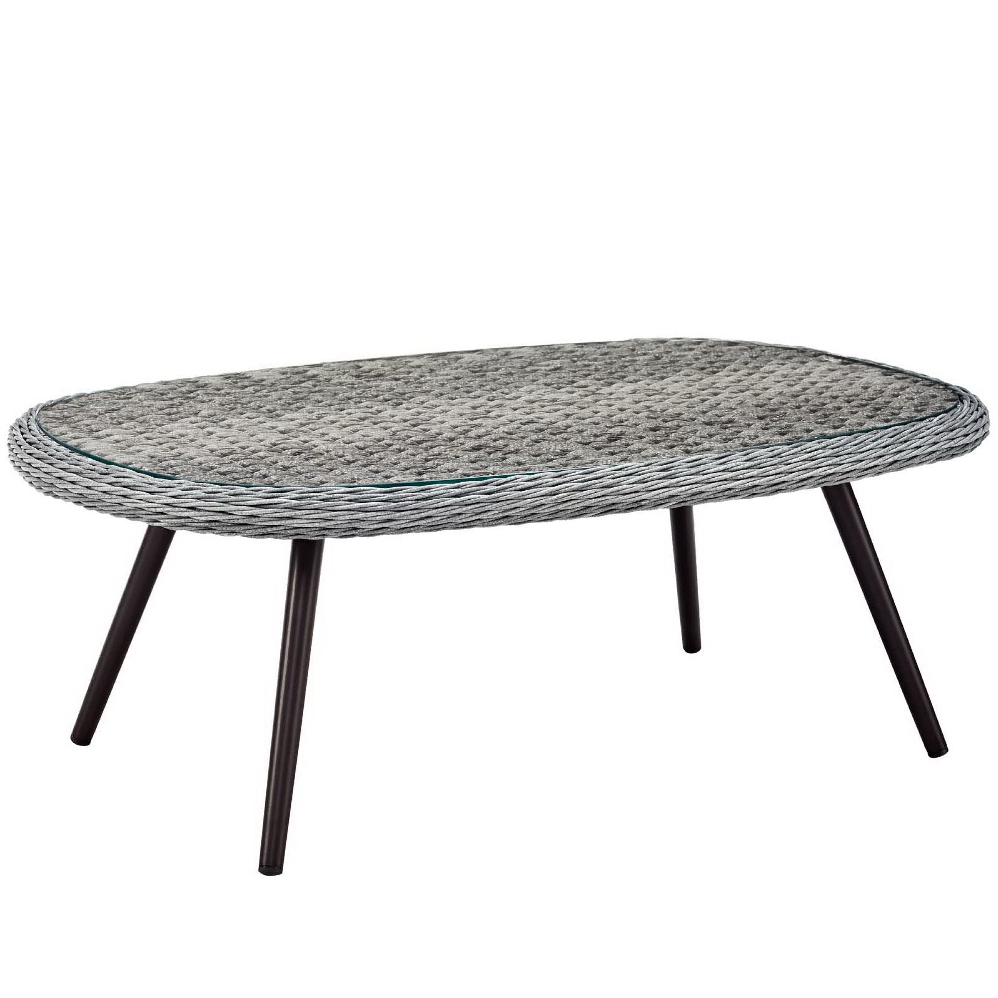 Endeavor 3 Piece Outdoor Patio Wicker Rattan Armchair and Coffee Table Set
