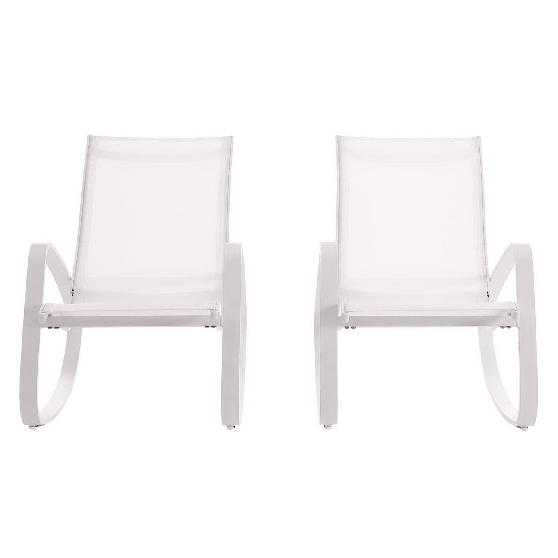 Traveler Rocking Lounge Chair Outdoor Patio Mesh Sling Set of 2