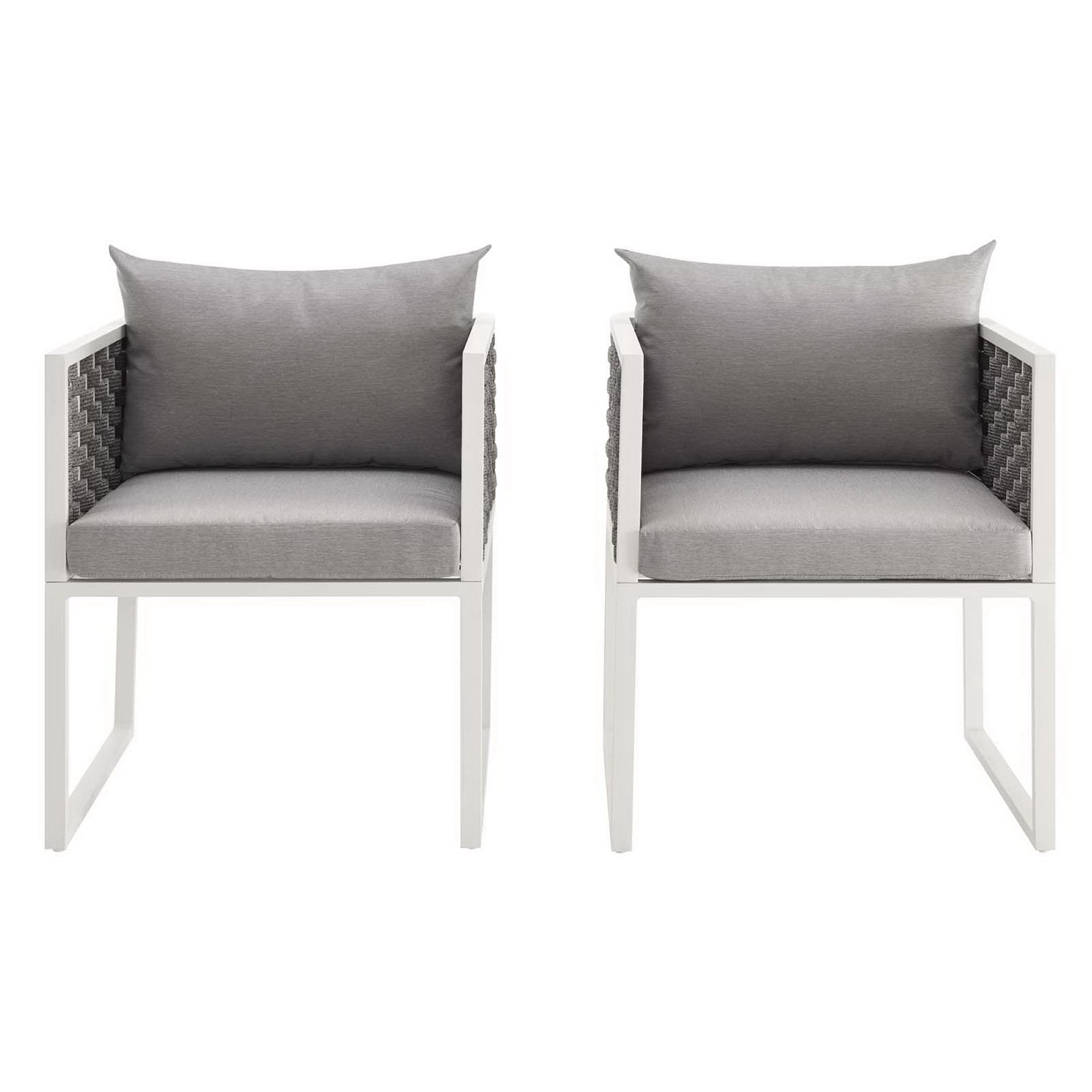 Stance Dining Armchair Outdoor Patio Aluminum Set of 2