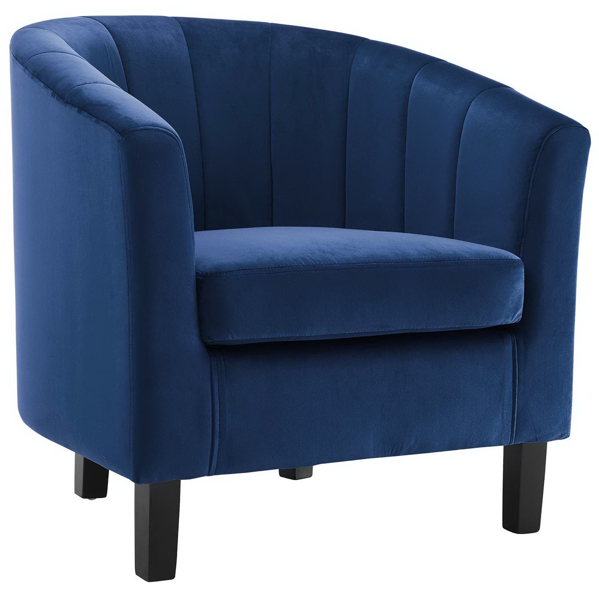 Prospect Channel Tufted Performance Velvet Armchair - Navy