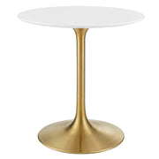 Lippa 28" Round Wood Dining Table - Gold White