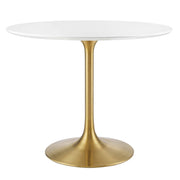 Lippa 36" Round Wood Dining Table - Gold White