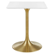 Lippa 24" Square Wood Dining Table - Gold White