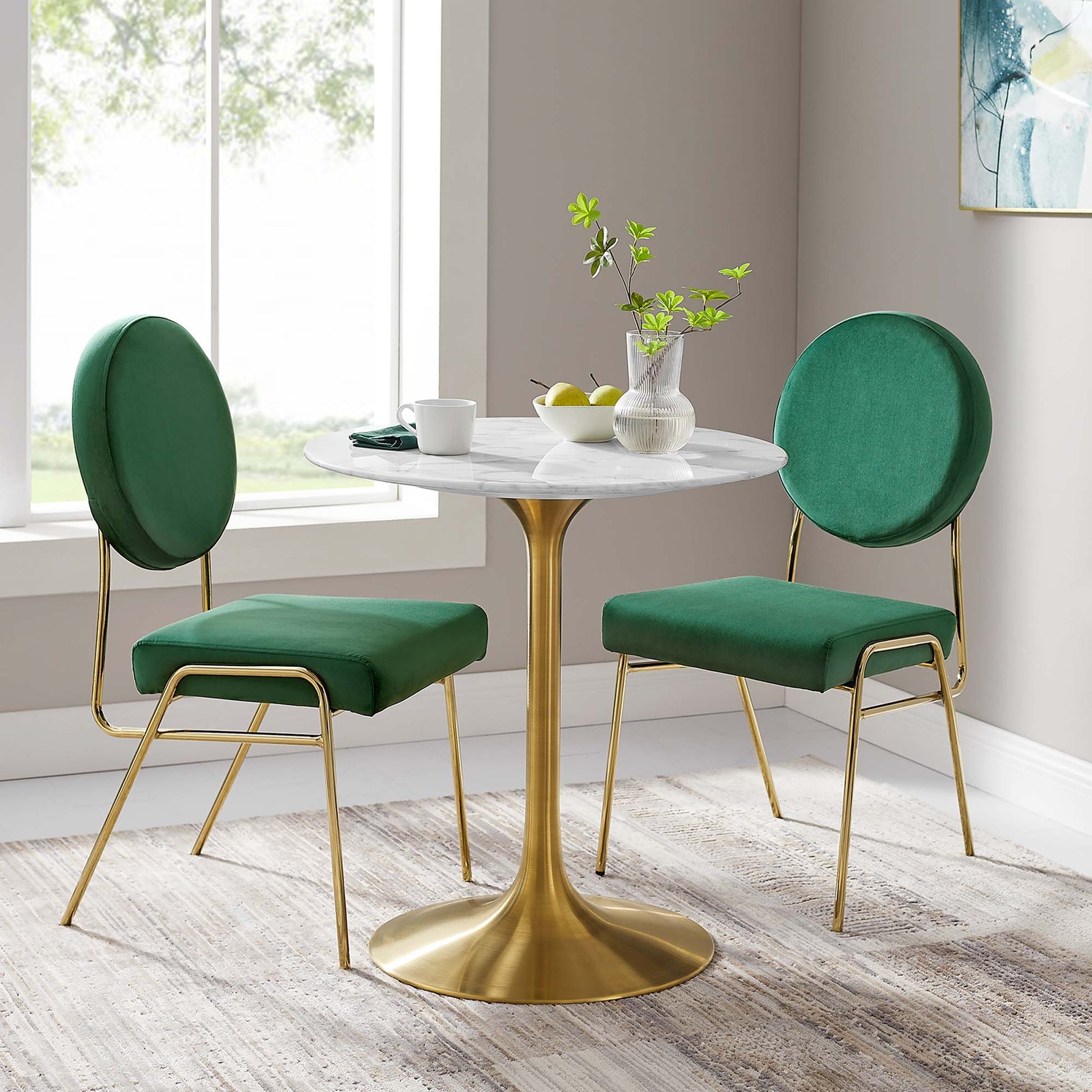 Lippa 28" Round Faux Marble Dining Table