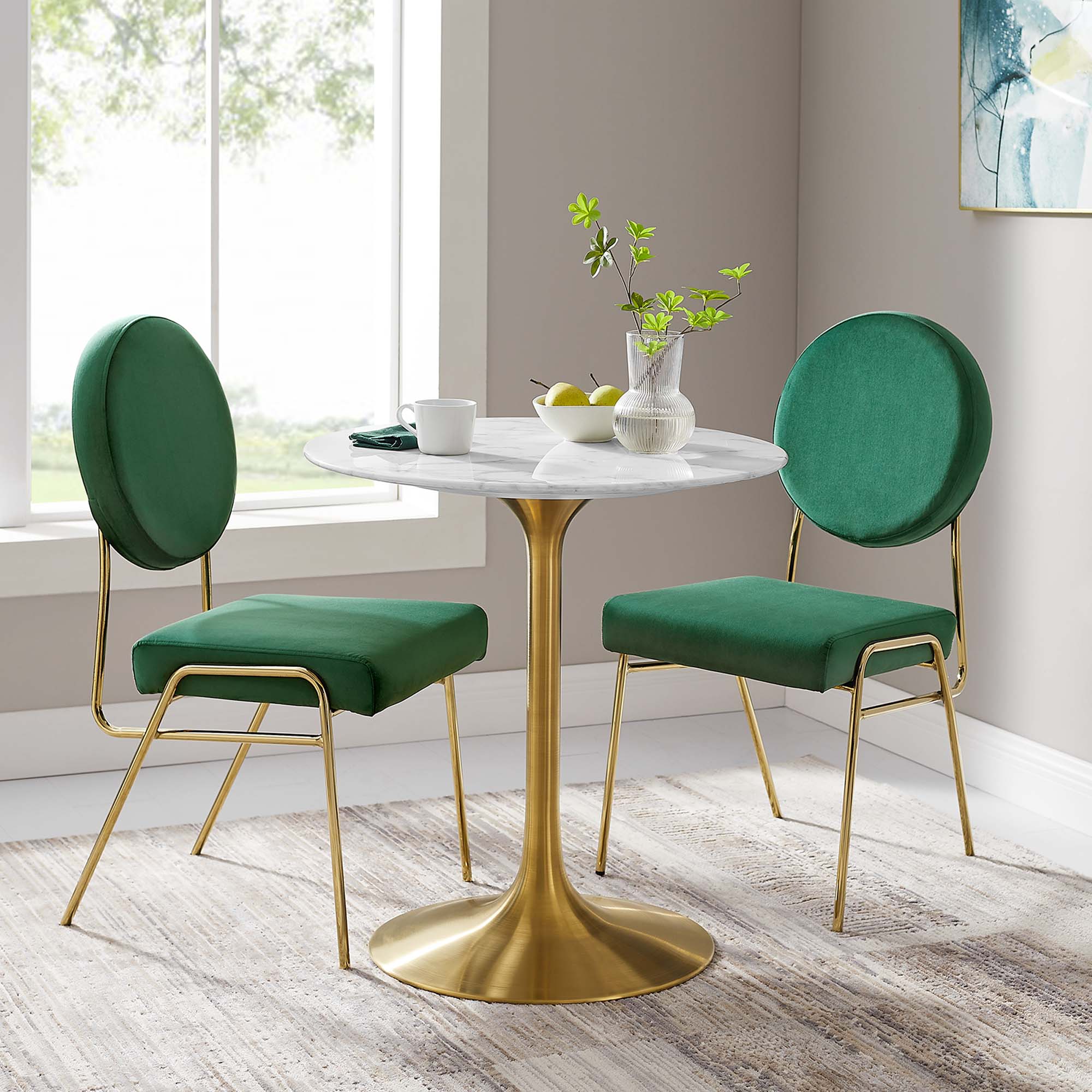 Lippa 28" Round Faux Marble Dining Table