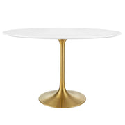 Lippa 48" Oval Wood Dining Table - Gold White