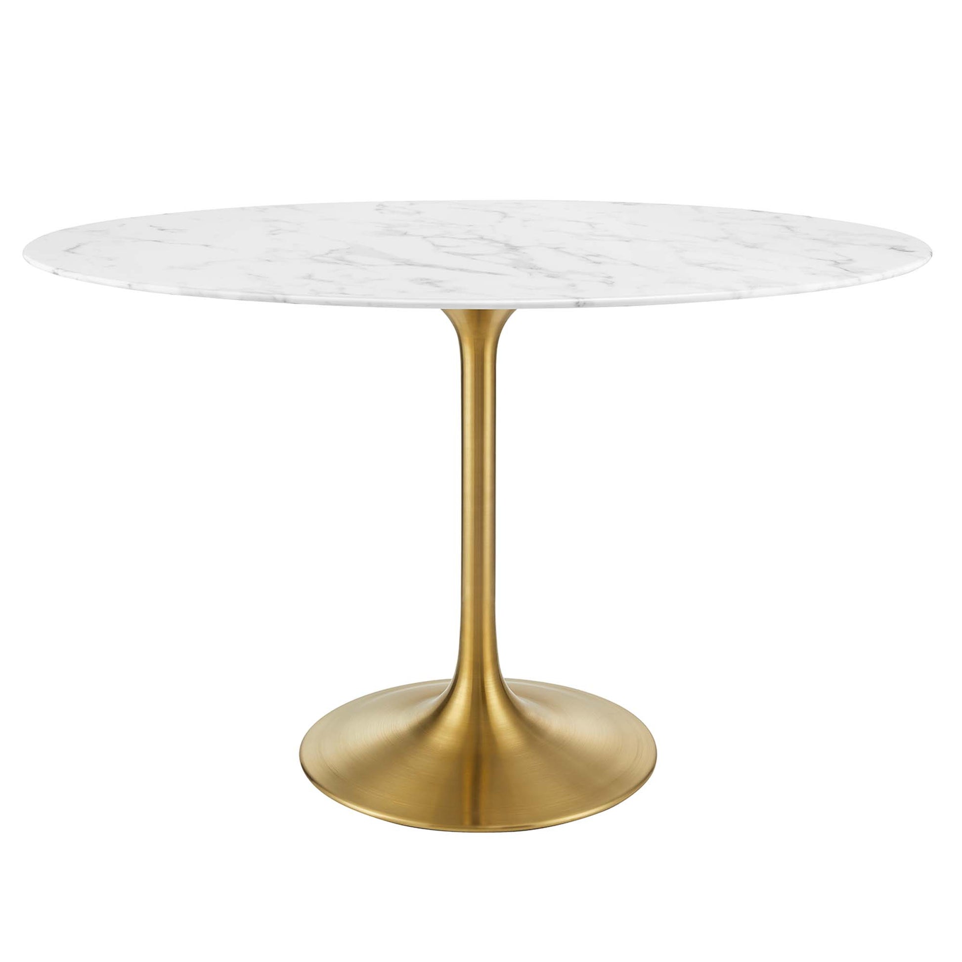 Lippa 48" Oval Faux Marble Dining Table - Gold White