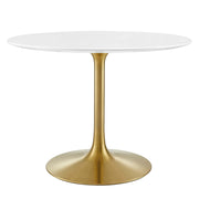 Lippa 40" Round Wood Dining Table - Gold White