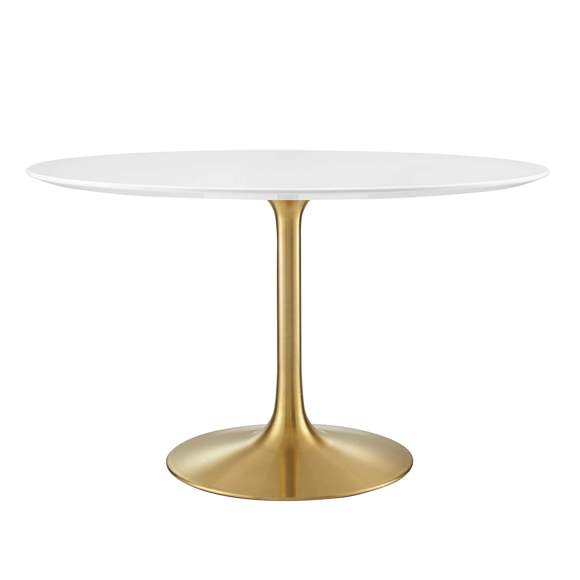 Lippa 48" Round Wood Dining Table - Gold White