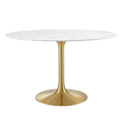 Lippa 48" Round Faux Marble Dining Table - Gold White