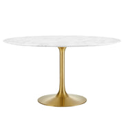 Lippa 54" Round Faux Marble Dining Table - Gold White