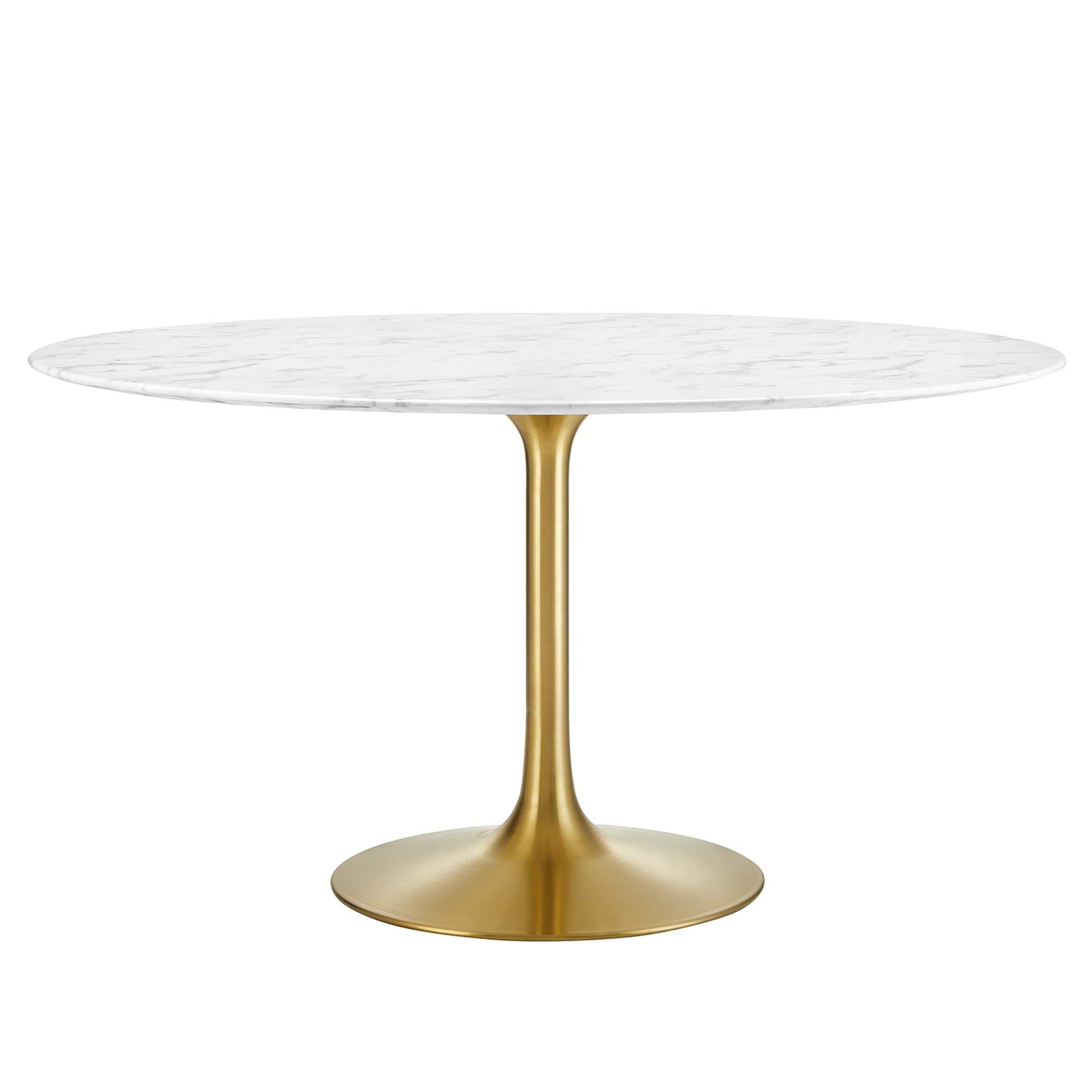 Lippa 54" Round Faux Marble Dining Table - Gold White