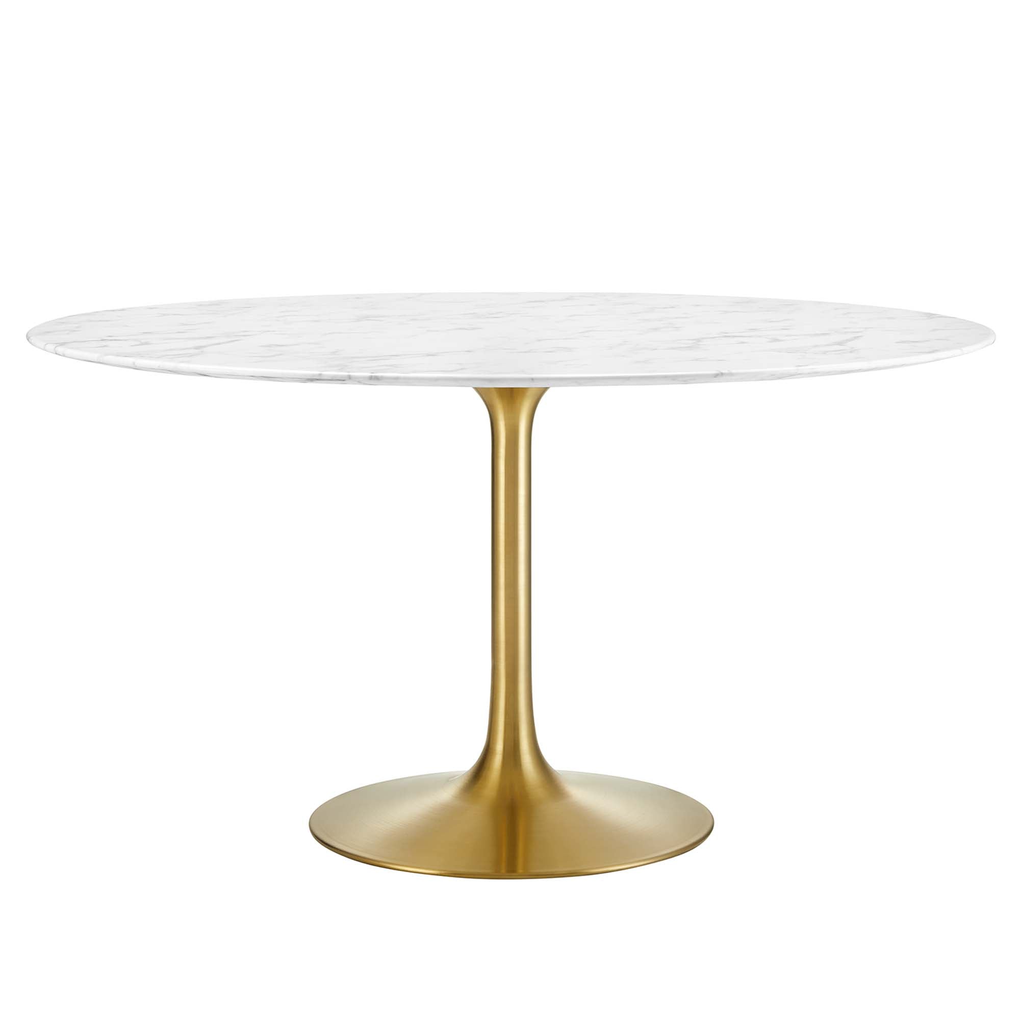 Lippa 54" Round Faux Marble Dining Table - Gold White