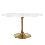 Lippa 54" Oval Faux Marble Dining Table - Gold White