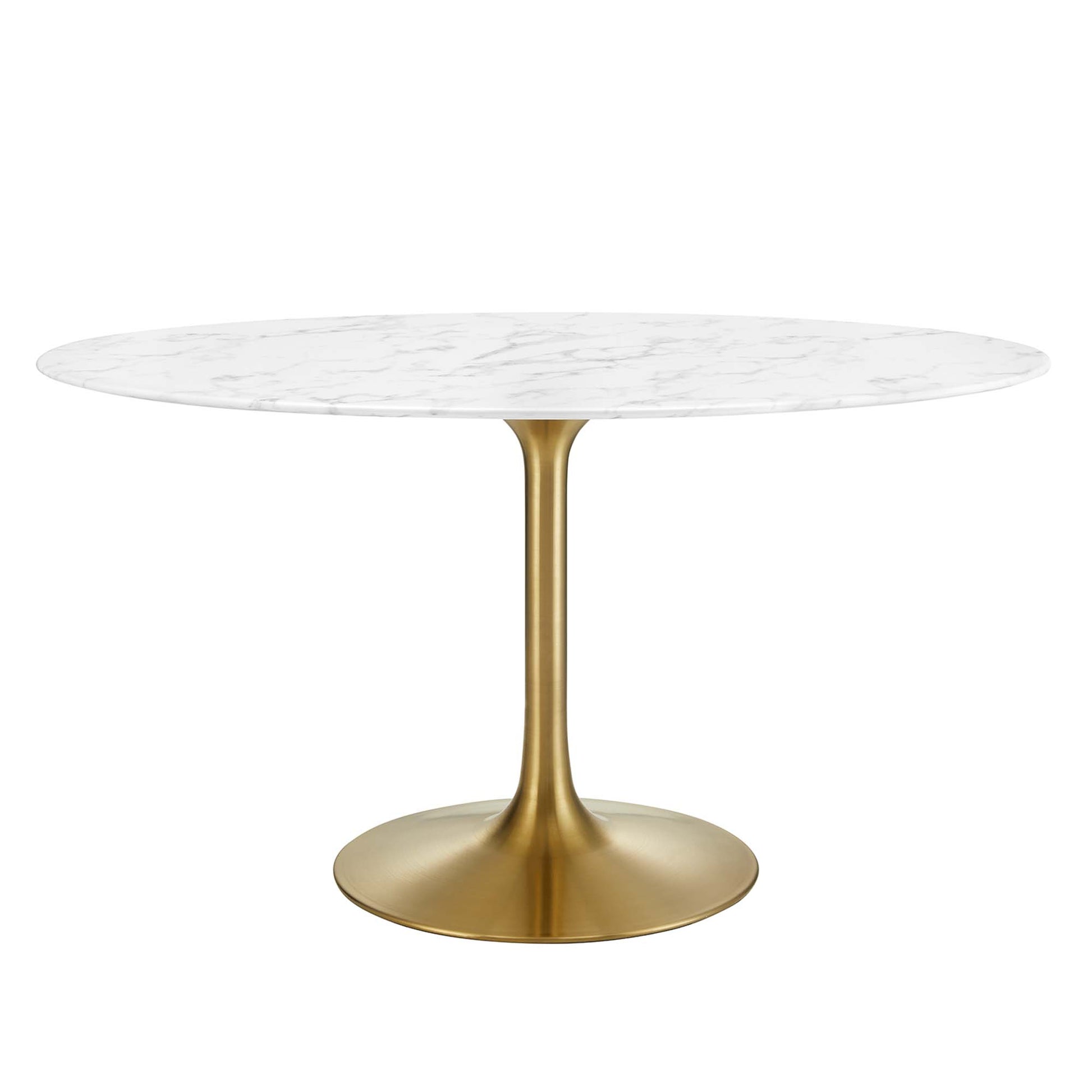 Lippa 54" Oval Faux Marble Dining Table - Gold White