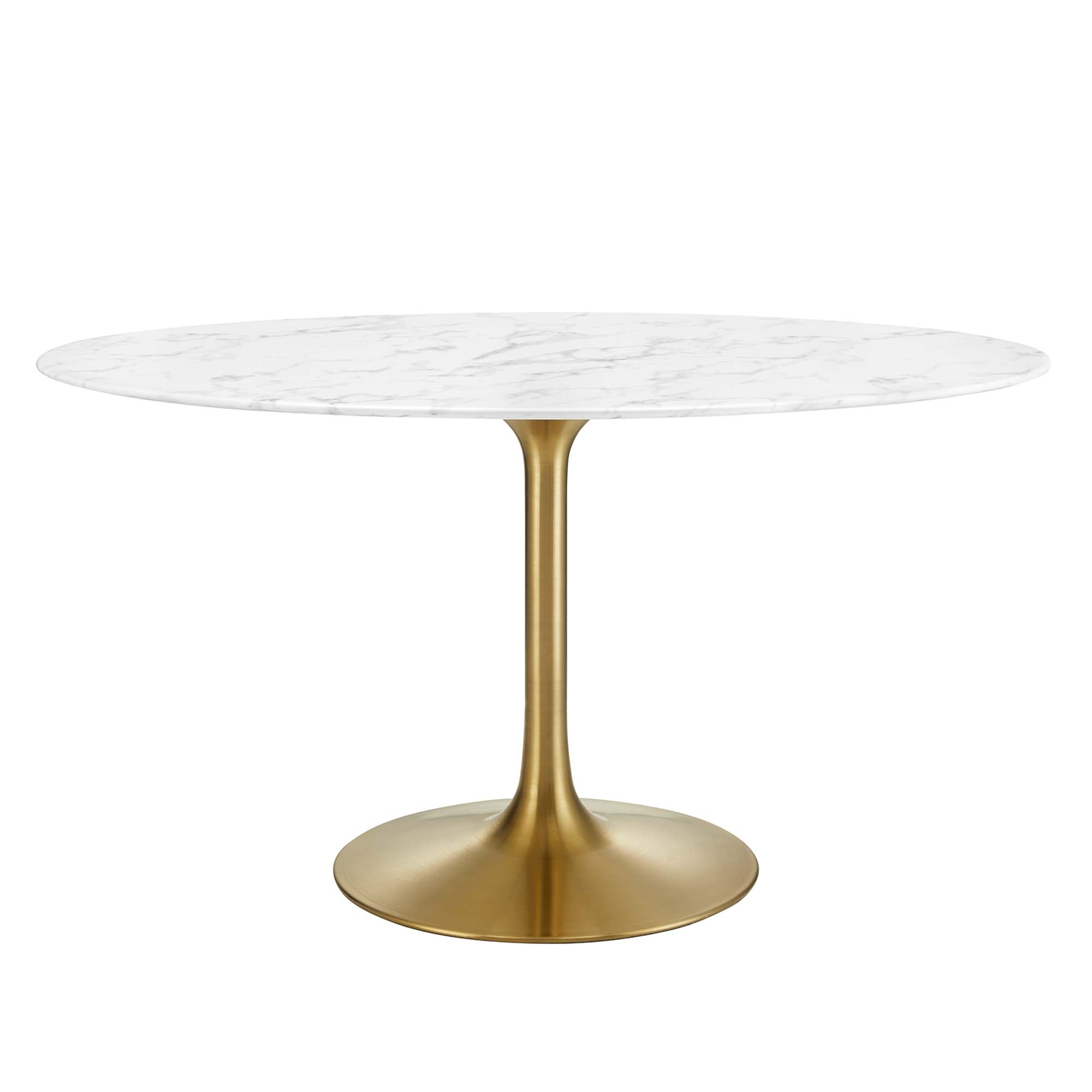 Lippa 54" Oval Faux Marble Dining Table - Gold White