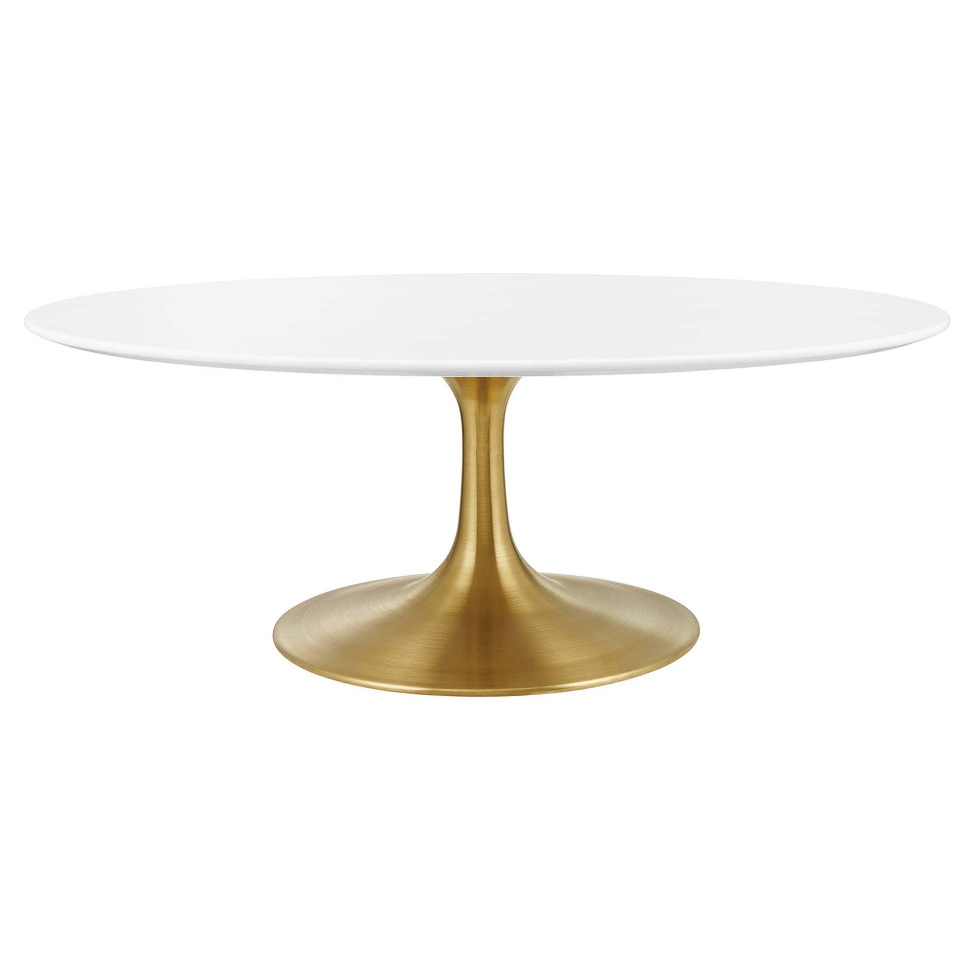 Lippa 42" Oval Wood Coffee Table - Gold White