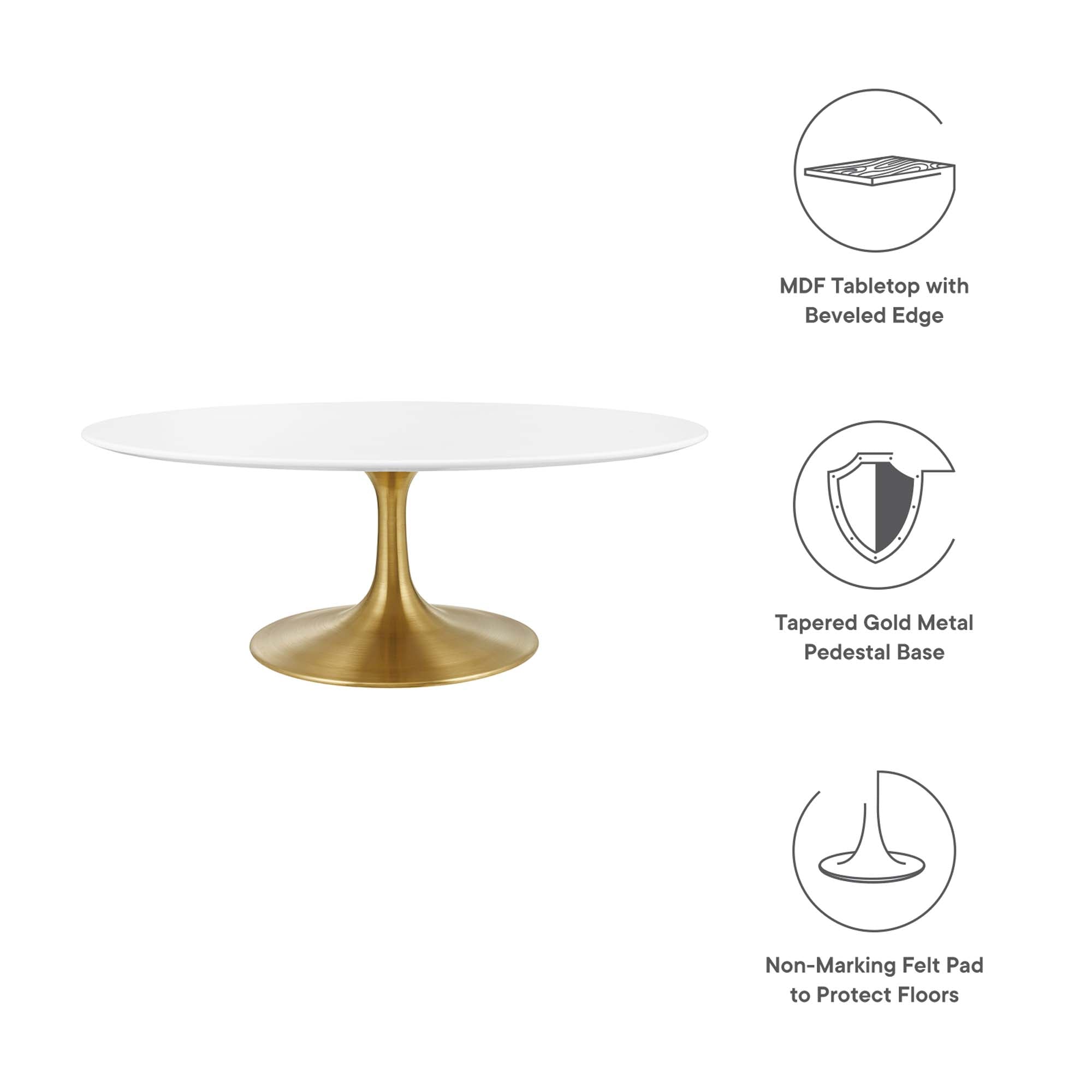 Lippa 42" Oval Wood Coffee Table